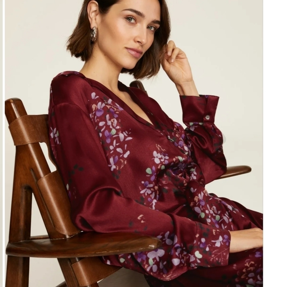 Vince Burgundy Floral Maxi Dress - Picture 14 of 16